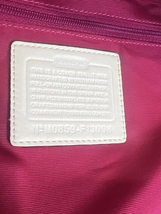 Coach (2008) East West Gallery Tote White Leather Tote Shoulder Handbag Y2K main image 14